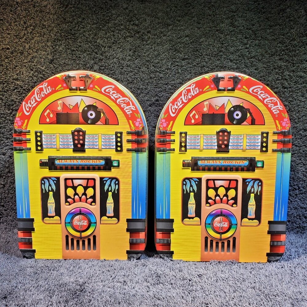 VINTAGE COCA-COLA JUKE BOX TIN STORAGE BOXES